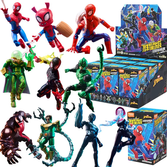 BLOKEES Spider-Man Gwen Stacy Venom‌ Doctor Octopus Miles Morales Symbiote Spider-Man Anime Figure Model Blind Box Toys Gifts Beauty World Shop