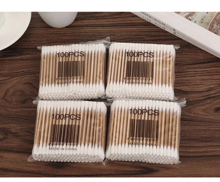 500pcs Double Head Cotton Swab Women Makeup Cotton Buds Tip for Wood Sticks Nose Ears Cleaning Health Care Tools Beauty Fashion