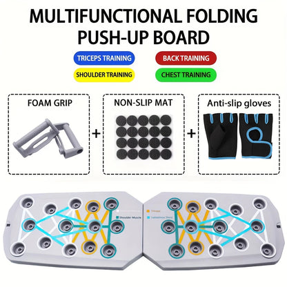 Push-up Board Set Portable Multifunctional Push-up Bar Foldable Fitness Equipment For Chest Abdomen Arms/Back Training Beauty World Shop