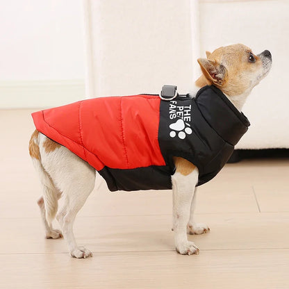 Warm Dog Coat for Small Medium Dogs Cat Autumn Winter Reflective Print Puppy Jacket Costume Chihuahua Pug Dachshund Pet Clothing
