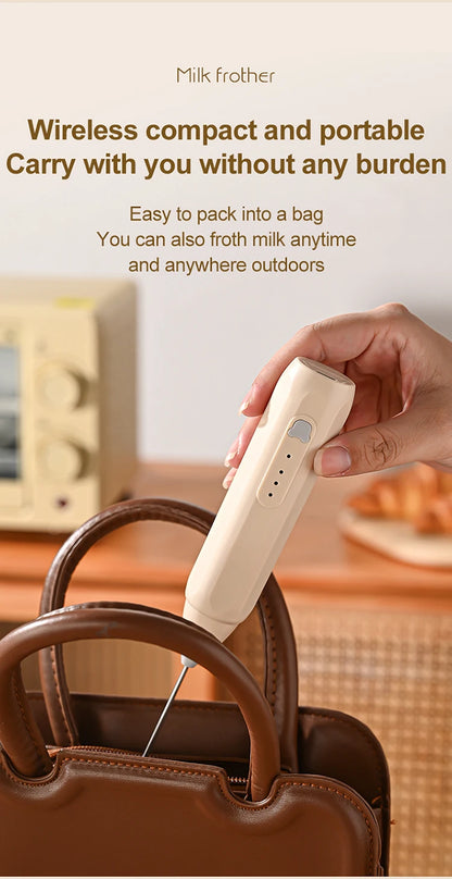 MINI Coffee Frother USB Rechargeable 3 Speeds Foam Maker Coffee Milk Mixer Electric Handle Blender Egg Beater Hot Cooking Tools Beauty World Shop