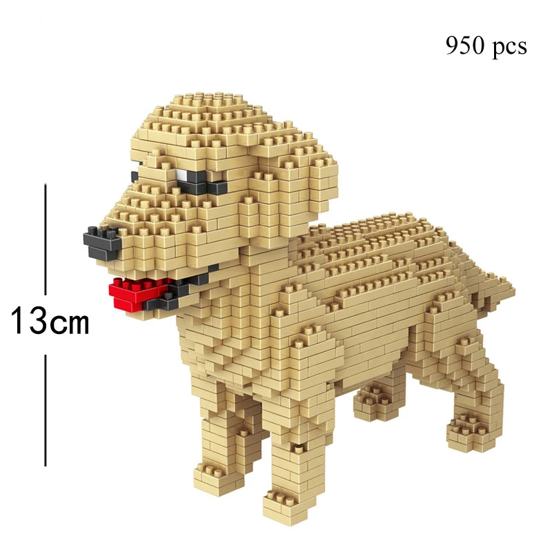 KNEW BUILT Dog Model Mini Building Block Toys Set for Kid Boy Girls Adult Beginner Teddy Hughes Corgi Collie Pet Style Bricks Beauty World Shop