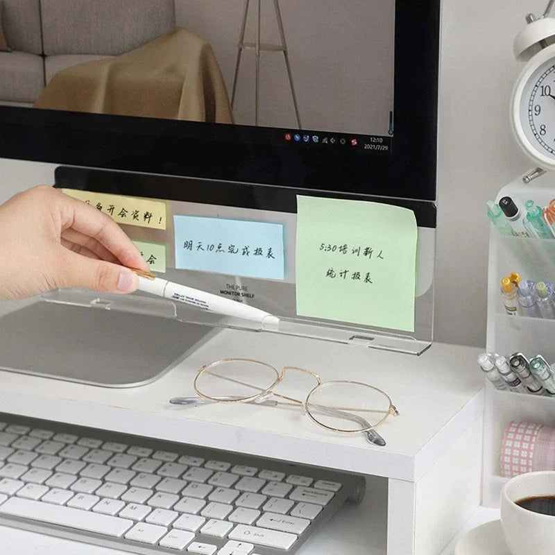 1Message Storage Board Under Computer Monitor，Office Desk Side Storage Rack Message Board Can Hold Phone Charging Memo Stickers Beauty World Shop