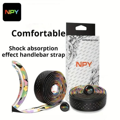 NPY2026 Road Bike Cycling Bar Colorful Tape Bicycle Handle Belt Cork EVA  Damping AntiVibration Tape Wrap With 2 Plug Fixed Gear Beauty World Shop