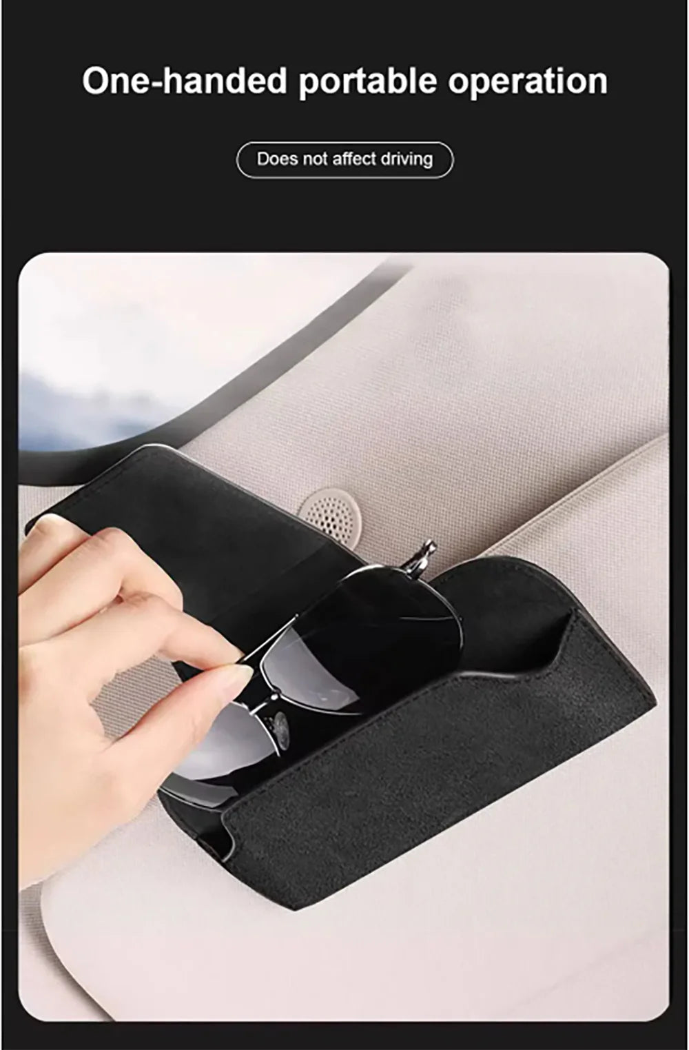 Car Glasses Case Auto Sun Visor Premium Suede Glasses Holder Wear-Resistant Sunglasses Protective Box Universal Cars Accessories Beauty World Shop