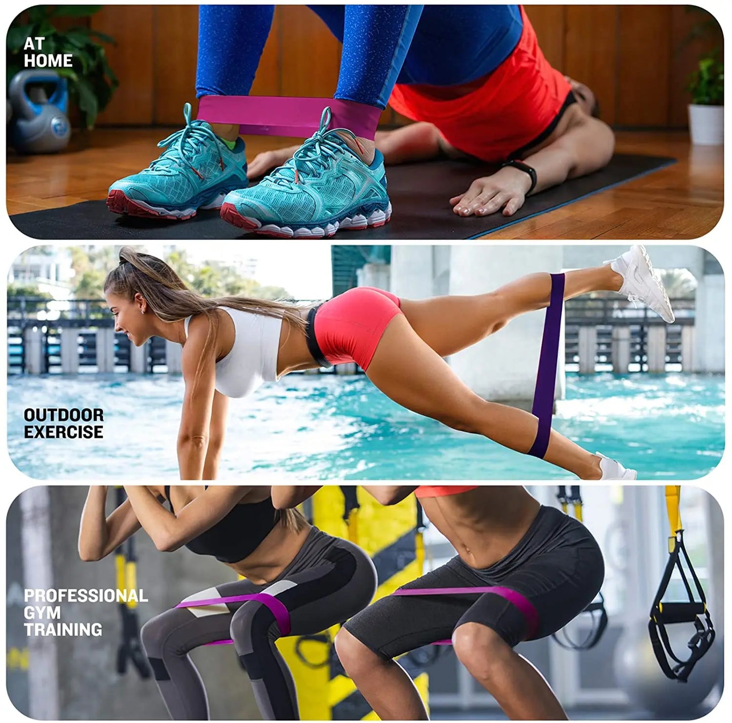 Different Resistance Bands Yoga Band Fitness Exercise Training Hip Tension Band Leg Squat Dance Elastic Loop Stretch Band Beauty World Shop