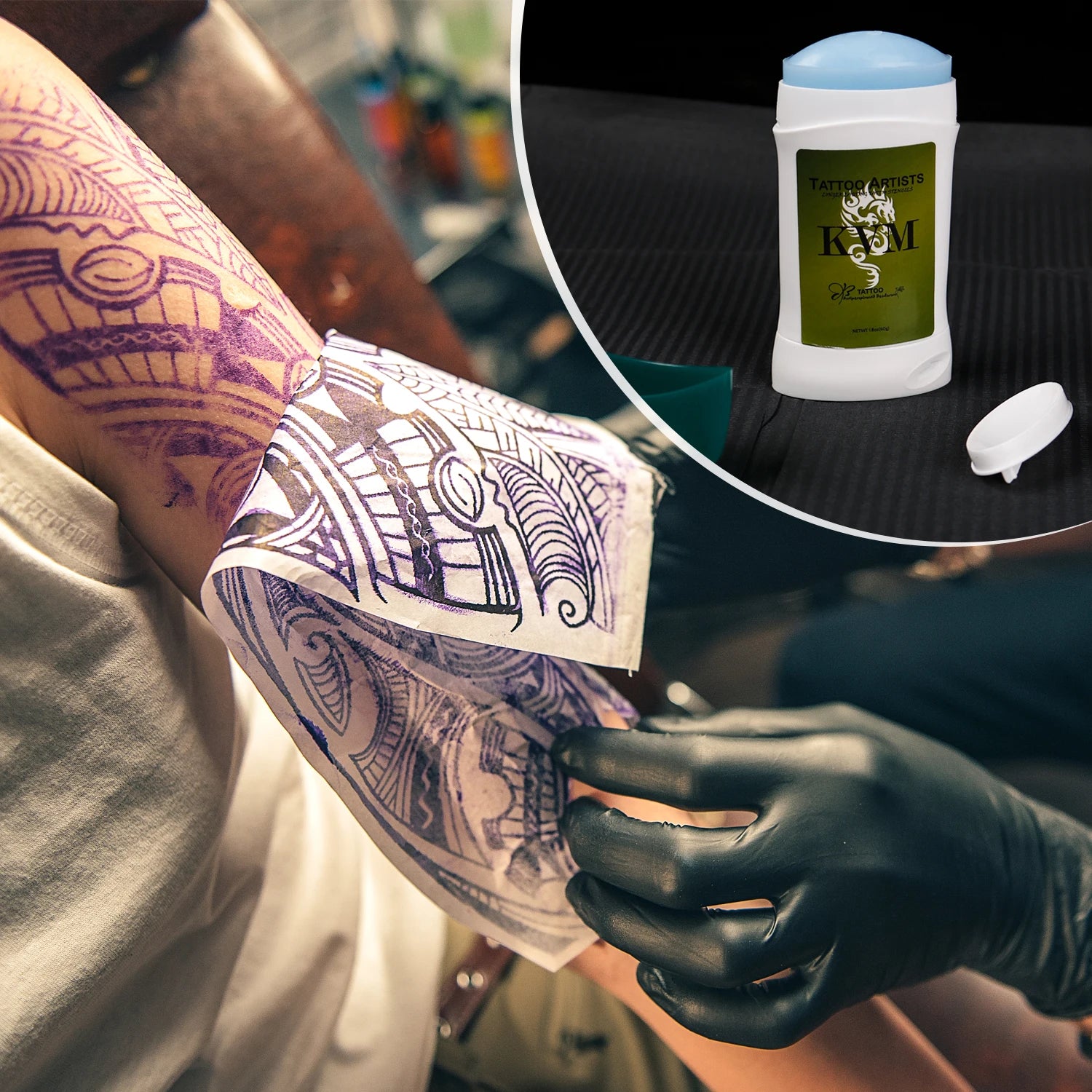 KVM Tattoo Transfer Cream Gel with tattoo transfer paper kit,  Tattoo Transfer Machine accessories for A4 Size Stencil Paper Beauty World Shop