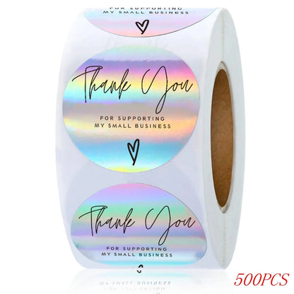 50-500pcs 1inch Blue Thank You Stickers For Envelope Sealing Labels Stationery Supplies Handmade Wedding Gift Decoration Sticker Beauty World Shop
