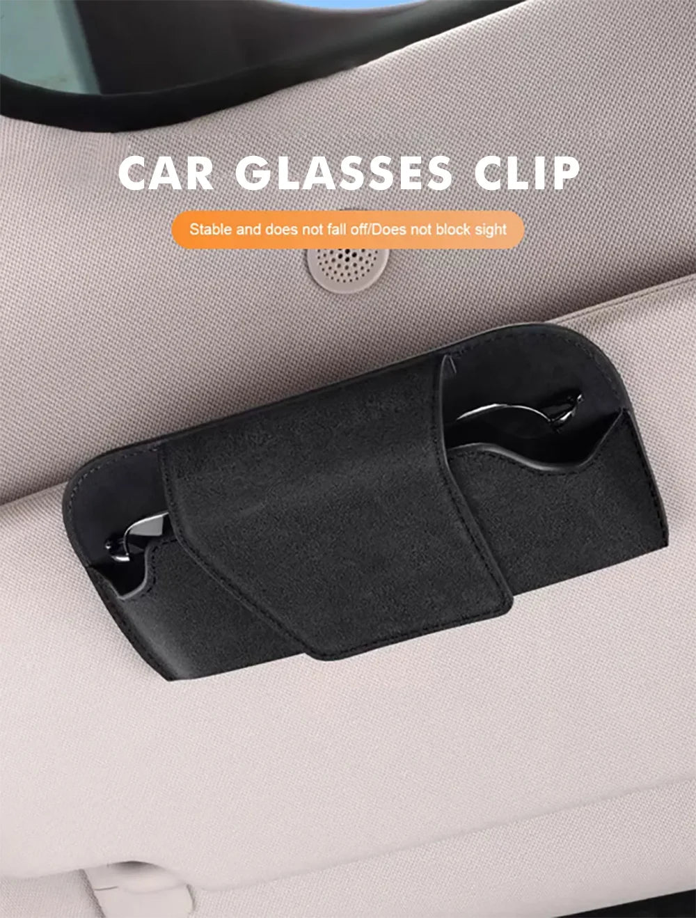 Car Glasses Case Auto Sun Visor Premium Suede Glasses Holder Wear-Resistant Sunglasses Protective Box Universal Cars Accessories Beauty World Shop