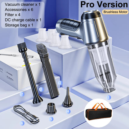 Car Vacuum Cleaner Wireless Portable Vacuum Cleaner 95000PA Strong Suction Handheld Mini Cleaner High Power Blower for Car Home Beauty World Shop