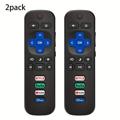2 remote controls compatible with TCL Roku/Hisense Roku/Onn Roku/Philips Roku smart TV (not applicable to RokuStick and box) Beauty World Shop