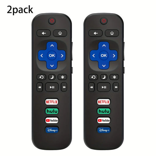 2 remote controls compatible with TCL Roku/Hisense Roku/Onn Roku/Philips Roku smart TV (not applicable to RokuStick and box) Beauty World Shop