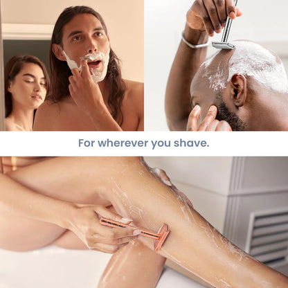 Double Edge Safety Razor with 5 Spare Blades 30° Angled Precision Reusable Single Blade Razors for Men and Women Beauty World Shop