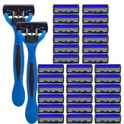 NEW Shaver Men Razor Shaving 3 Layer Stainless Blade Shaver Reusable Safety Razor Hair Removal Shaver Imported Blade Multi Tool Beauty World Shop