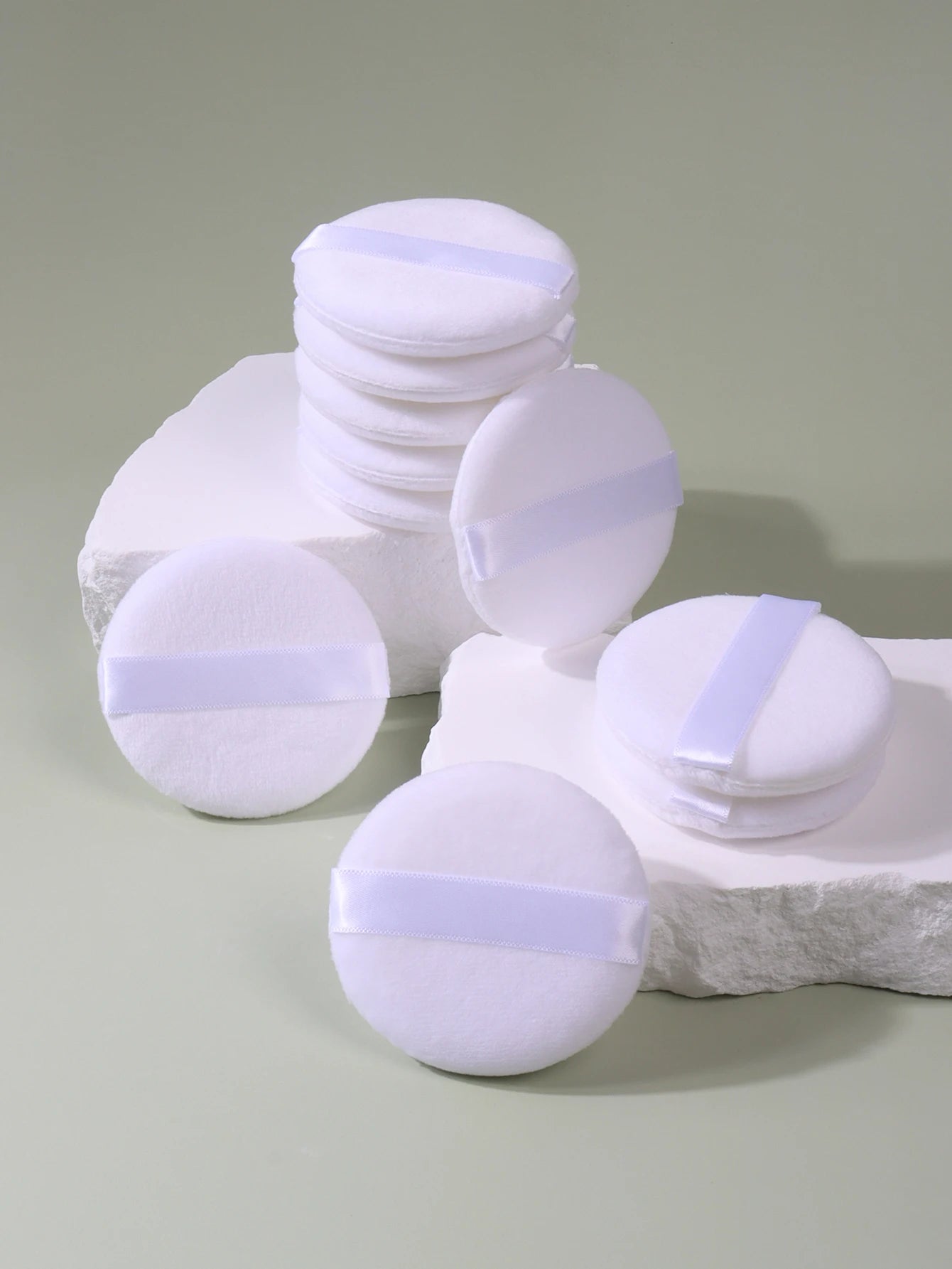 2-5-10-20Pcs Portable and Practical High-Grade White Round Powder Puff for Base and Fixing Makeup Beauty World Shop
