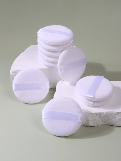 2-5-10-20Pcs Portable and Practical High-Grade White Round Powder Puff for Base and Fixing Makeup Beauty World Shop