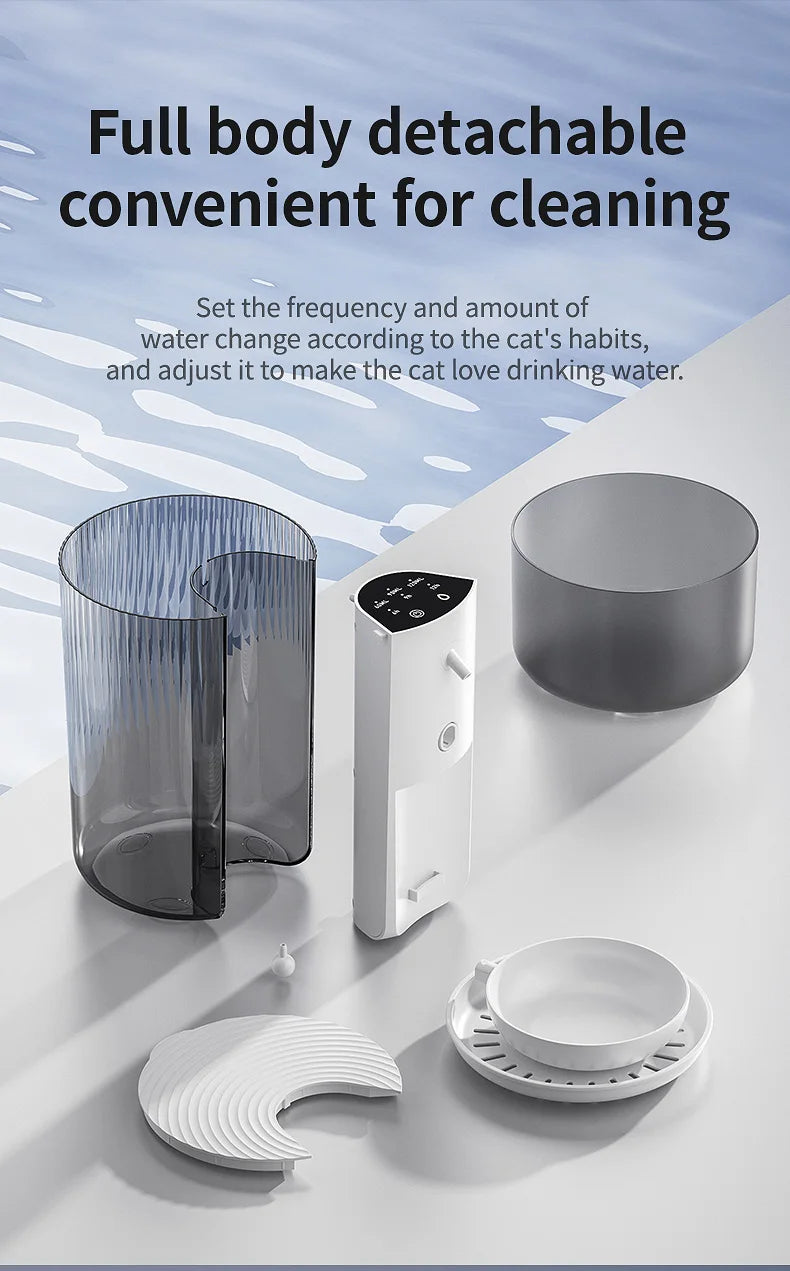 3L Wireless Automatic Pet Water Fountain Rechargeable Dump Water Feeder Timed Smart Cat & Dog Water Dispenser No filter required