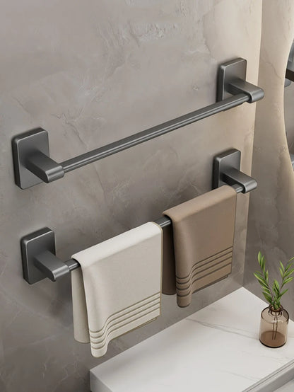 Non perforated suction cup wall mounted towel rack, bathroom storage rack, bathroom horizontal bar towel rack Beauty World Shop