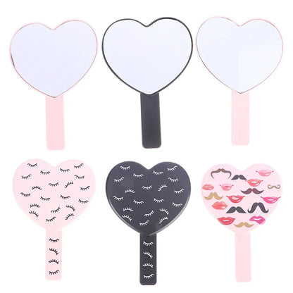 1 Pcs High Definition Handheld Heart-shaped Eyelash Mirror Eyelash Inspection Mirror Makeup Gadgets Vanity Mirror Girl Gifts Beauty World Shop