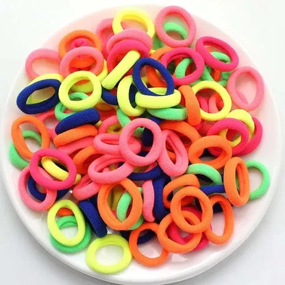 200PCS Women Girls Colorful Nylon Elastic Hair Bands Ponytail Hold Small Hair Tie Rubber Bands Scrunchie Hair Accessories Beauty World Shop