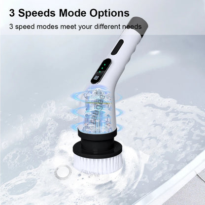 Electric Bathroom Cleaning Brush 9-in-1 Wireless Household Rotation Cleaning Brush for Bathroom Kitchen Toilet Cleaning Scrubber