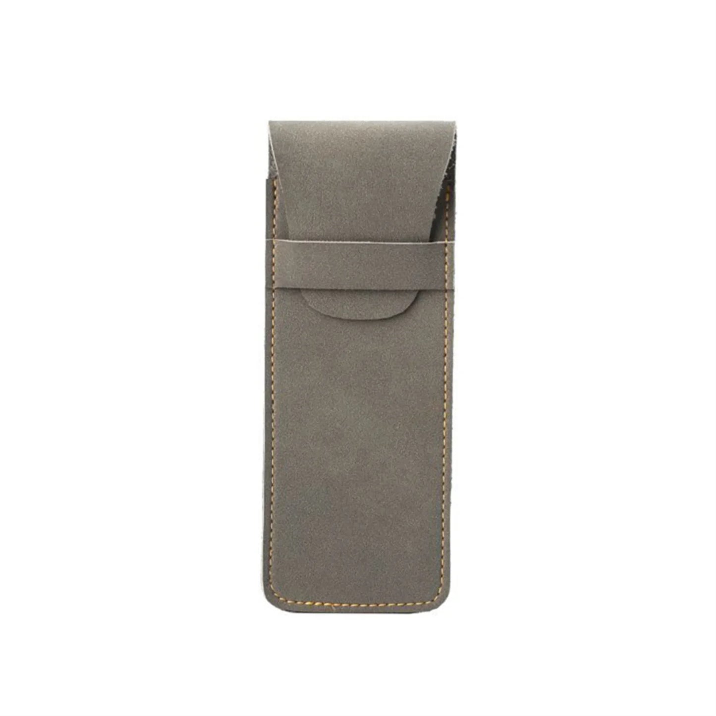 Vintage Frosted PU Leather Flap Pen Case High-end Fountain Pen Protective Sleeve Large Capacity Double Set of Pen Case Beauty World Shop