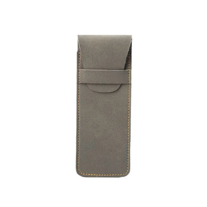 Vintage Frosted PU Leather Flap Pen Case High-end Fountain Pen Protective Sleeve Large Capacity Double Set of Pen Case Beauty World Shop