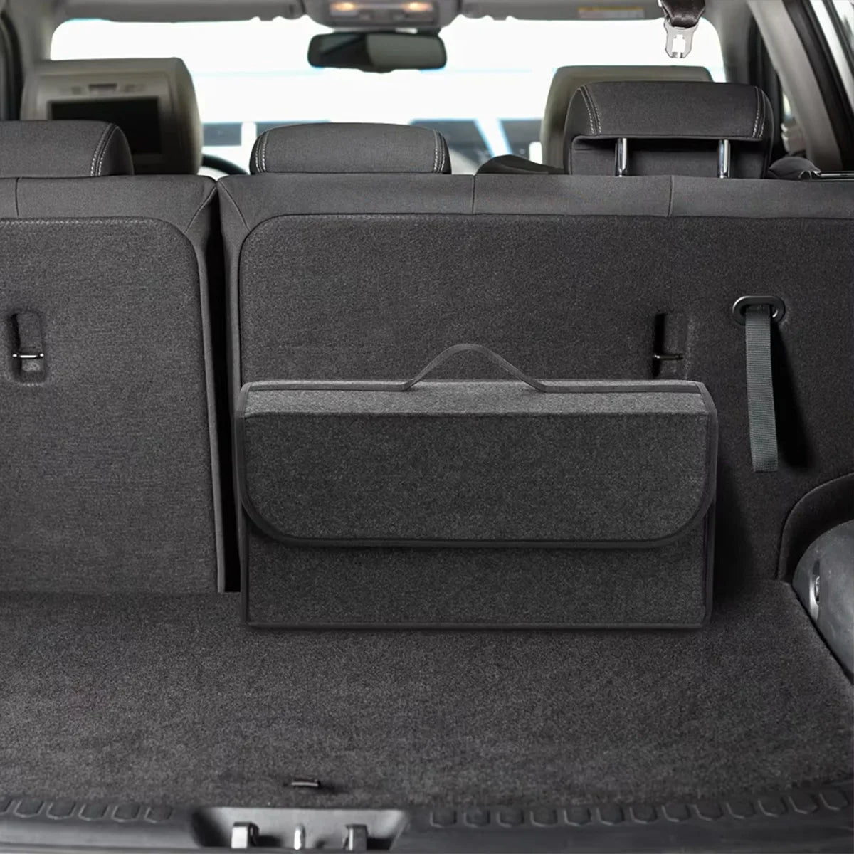 1PC Dark gray car felt storage box car storage bag enlarged and thickened soft felt storage box household storage box Beauty World Shop