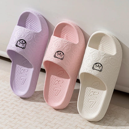 Fashion Women's Slippers Indoor Soft Sole Cartoon Bear Print Slides Bathroom EVA Indoor Men Summer Outdoor Cool Shoes Couple Beauty Fashion