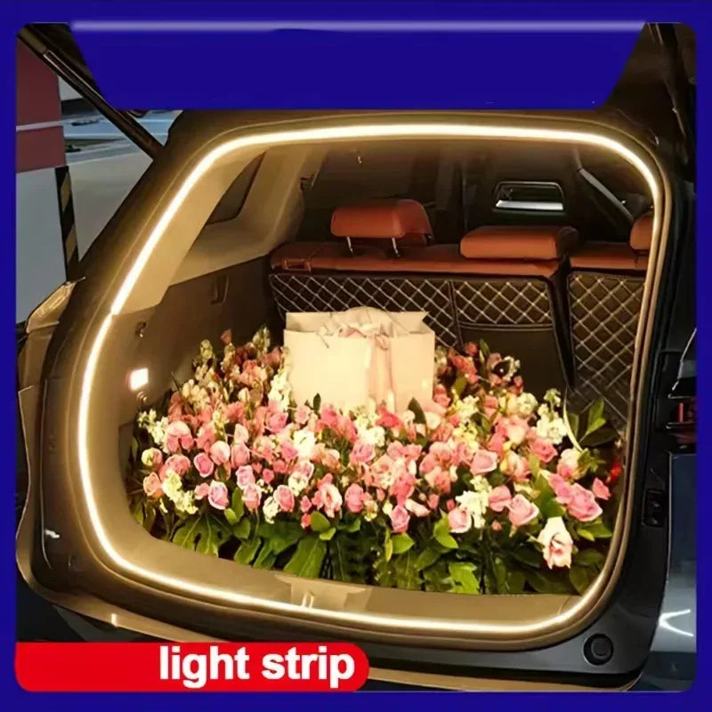 Car high brightness trunk lighting ambient light interior decoration LED wiring free automatic sensing tailgate light strip Beauty World Shop