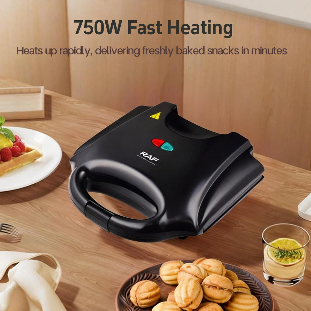 Electric Walnut Cake Waffle Maker With Nuts 12 Holes Cooking Kitchen Biscuits Making for Baking Business Nuts Waffle Beauty World Shop