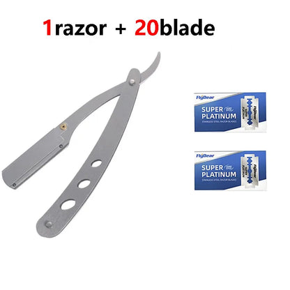 Men Professional Barber Razor Manual Shaver Straight Edge Stainless Steel Shaver Folding Shaving Shave With Blade