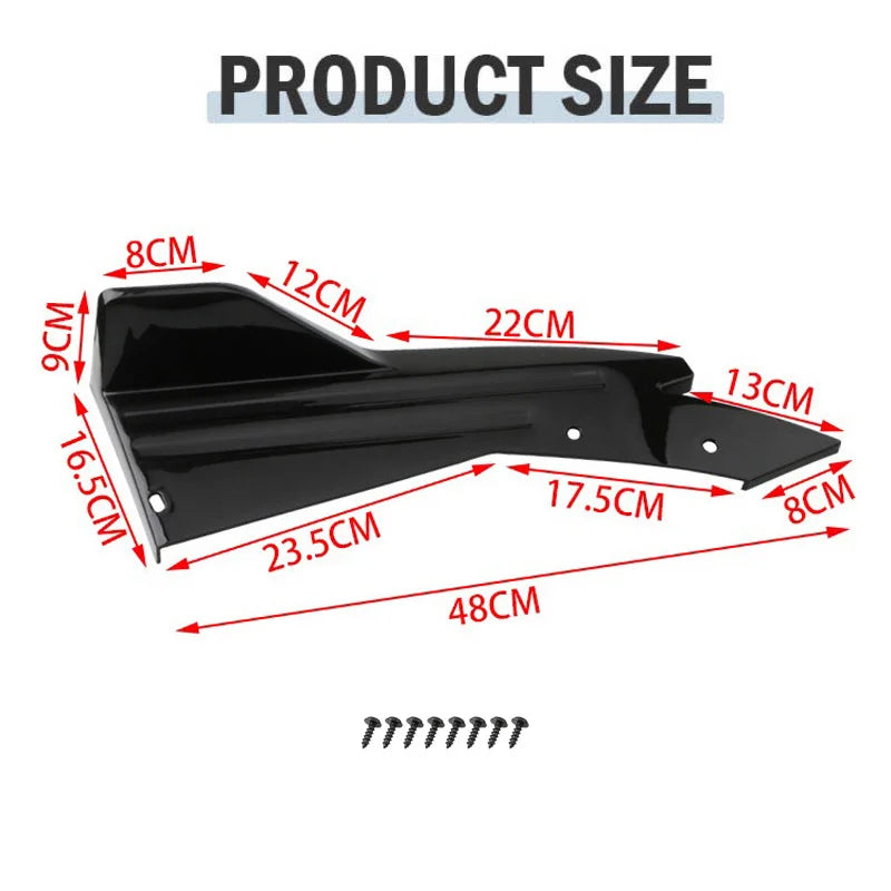 Pair Universal Car Rear Bumper Spoiler Lip Carbon Fiber Wing Trim Protection Anti-crash Diffuser Side Skirt Wrap Angle Splitter Beauty World Shop