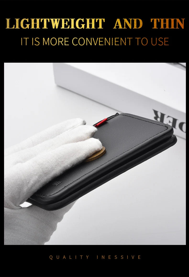 1Pc New Ultra-thin Mini Soft PU Leather Credit Card Wallet Holder Short Vertical High Quality Men's Wallet Beauty World Shop
