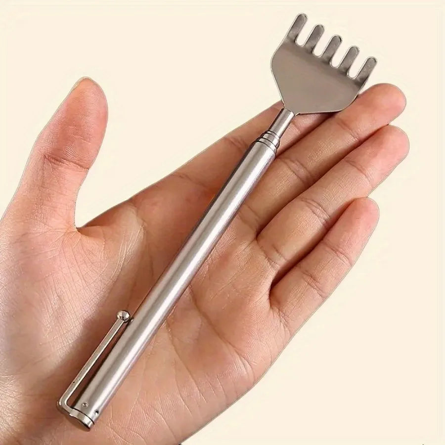 silvery Telescopic Back Scratcher,  Portable Extendable Stainless Steel  Scratchers for Men Women ，Mothers Gifts，Gifts For Men，G Beauty World Shop
