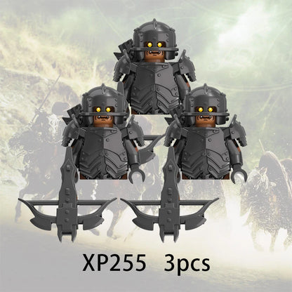 3pcs Lord Rings Elves Orcs Army Dwarf Rohan Mini Action Toy Figures Building Blocks Assembly Toys for Kids Birthday Gift Beauty World Shop