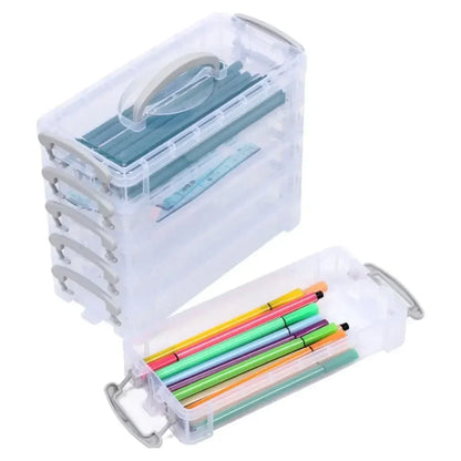 3/6-layer Paintbrush Box Watercolor Detachable Pen Storage Box Color Multi-function Stationery Organizer School Supplies Beauty World Shop