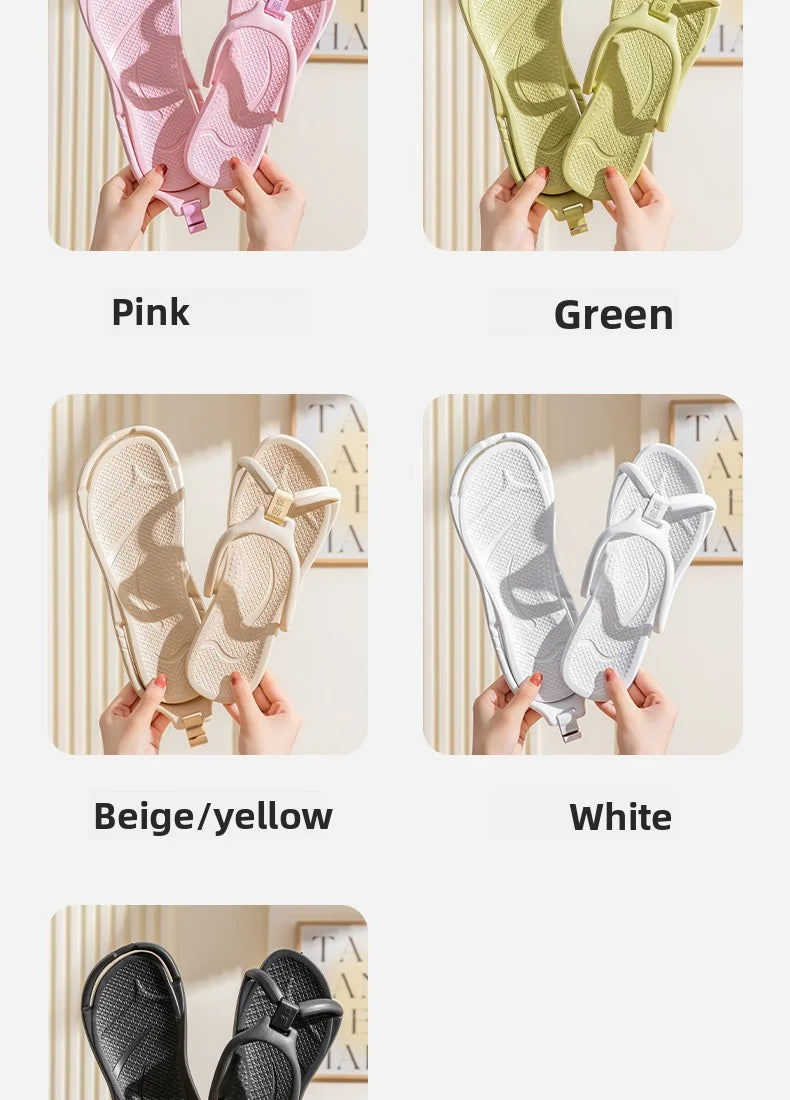 Foldable Travel Slippers Unisex EVA Flip Flops Hotel Non Slip Bathroom Indoor Outdoor Portable Lightweight Comfortable Beauty World Shop