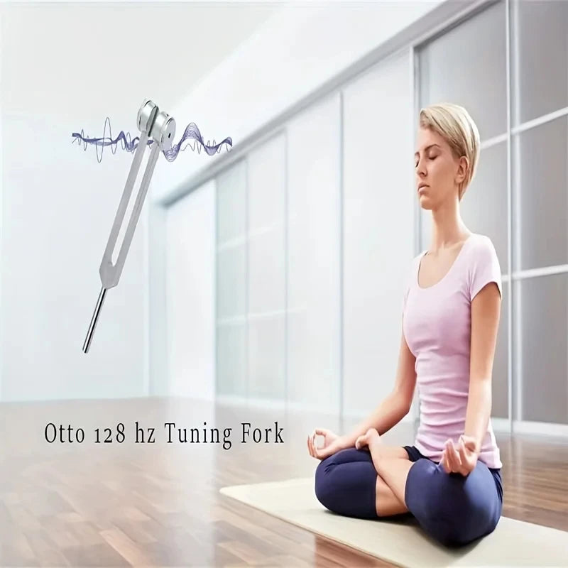 128Hz Tuning Fork  for Sound Therapy Stress Reduction Otoacoustic Emission Testing and Ear Cleaning Tools (Mallet&Wrench Include Beauty World Shop