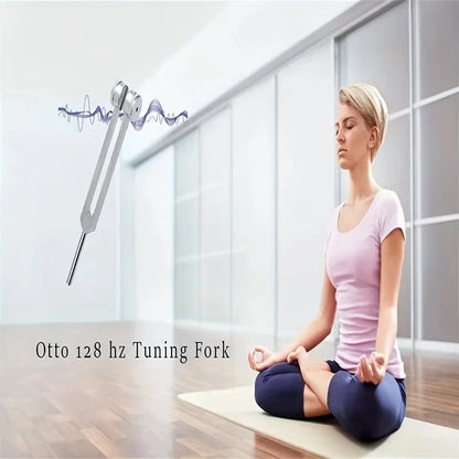 128Hz Tuning Fork  for Sound Therapy Stress Reduction Otoacoustic Emission Testing and Ear Cleaning Tools (Mallet&Wrench Include Beauty World Shop