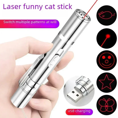 Enhanced Multifunctional Toy with USB Charging Infrared Laser Pattern Projection Interactive Cat Stick for Pet Activity Supplies Beauty World Shop