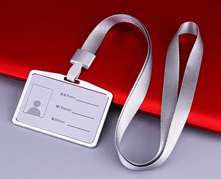 1 Pcs Aluminum Alloy Card Cover Case Bank Business Work Card Holder with ABS Retractable Badge Reel Credit ID Card Badge Bag Beauty World Shop