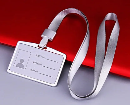 1 Pcs Aluminum Alloy Card Cover Case Bank Business Work Card Holder with ABS Retractable Badge Reel Credit ID Card Badge Bag Beauty World Shop