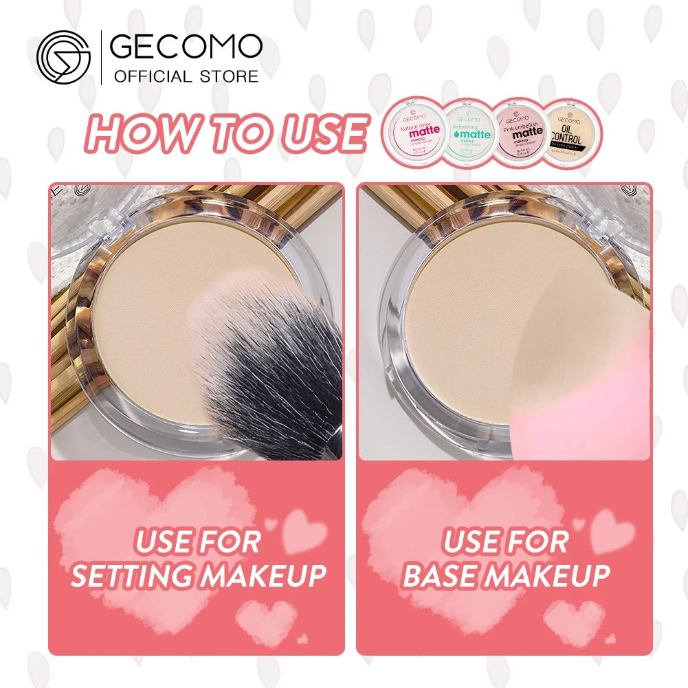 GECOMO Mattifying Compact Powder 12H Long Last Oil Control Silky Matt Makeup Setting Powder Translucent For All Skin Tones Beauty World Shop