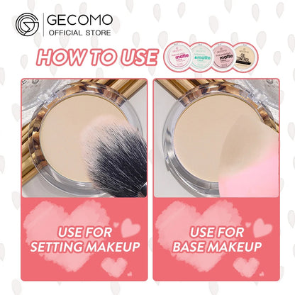 GECOMO Mattifying Compact Powder 12H Long Last Oil Control Silky Matt Makeup Setting Powder Translucent For All Skin Tones Beauty World Shop