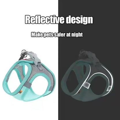 Cat Dog Harness Vest Chest Rope Set Reflective Breathable Adjustable Pet Harness for Small Medium Dogs Outdoor Walking Beauty World Shop