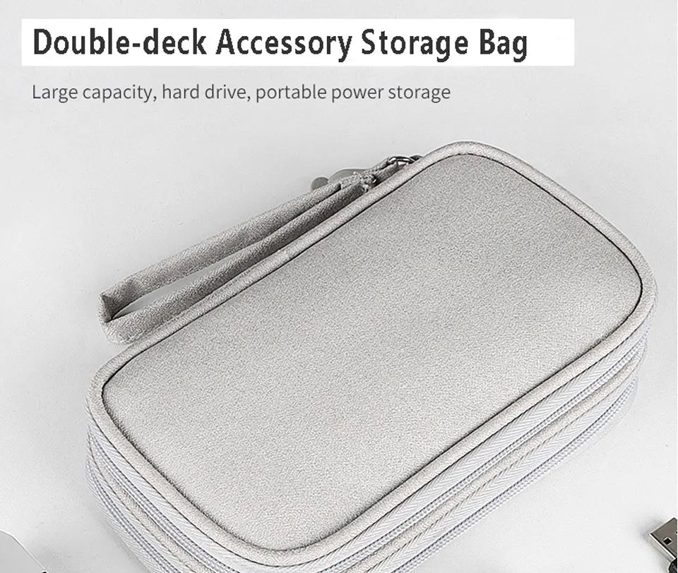 Data Cable Storage Bag Waterproof Portable Carry Case  Storage Bag Travel Organizer Bag for Cable Cord USB Charger Beauty World Shop
