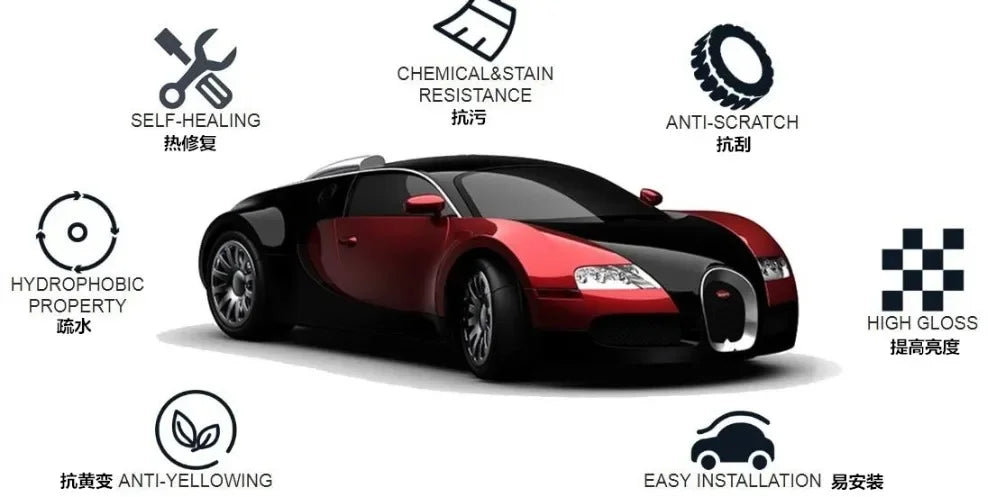 3 Layers 50x200/300/500CM Car Glossy PPF Clear Protection Vinyl Film For Vehicle Paint Motorcycle Laptop Skateboard Wraps Beauty World Shop