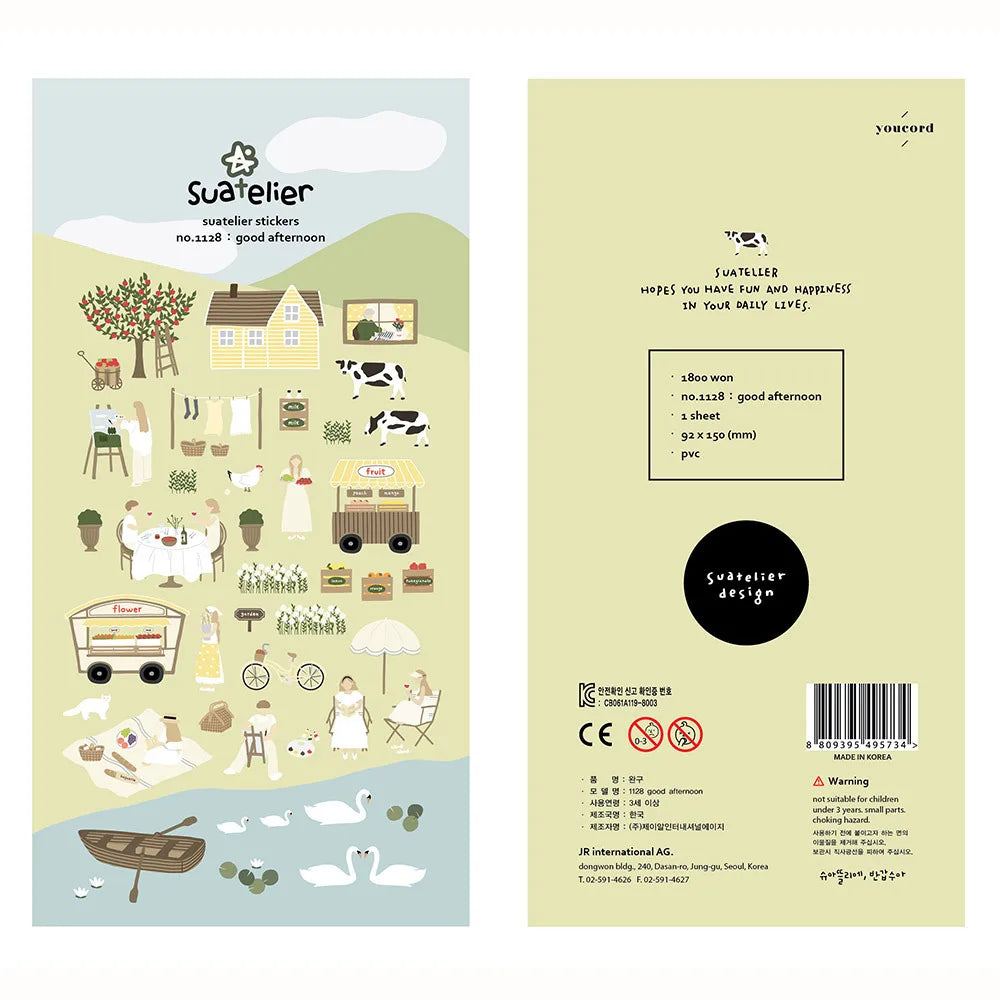 Korean Import Original Suatelier Collection Kawaii Daily Stickers Scrapbooking Diy Journal Stationery Sticker Deco Art Supplies Beauty World Shop