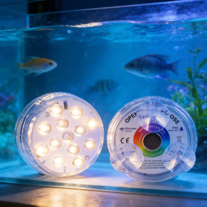 USB Pool Lights Rechargeable Submersible LED Lights with Remote RF IP68 Underwater Waterproof Pond Light for Inground Pool Decor Beauty World Shop